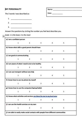 Poplar Harca: example of a ‘baseline questionnaire’