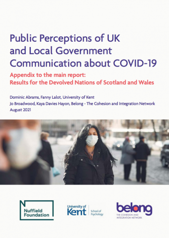 Public Perceptions of UK and Local Government Communication about COVID-19 Appendix: Results for the Devolved Nations of Scotland and Wales