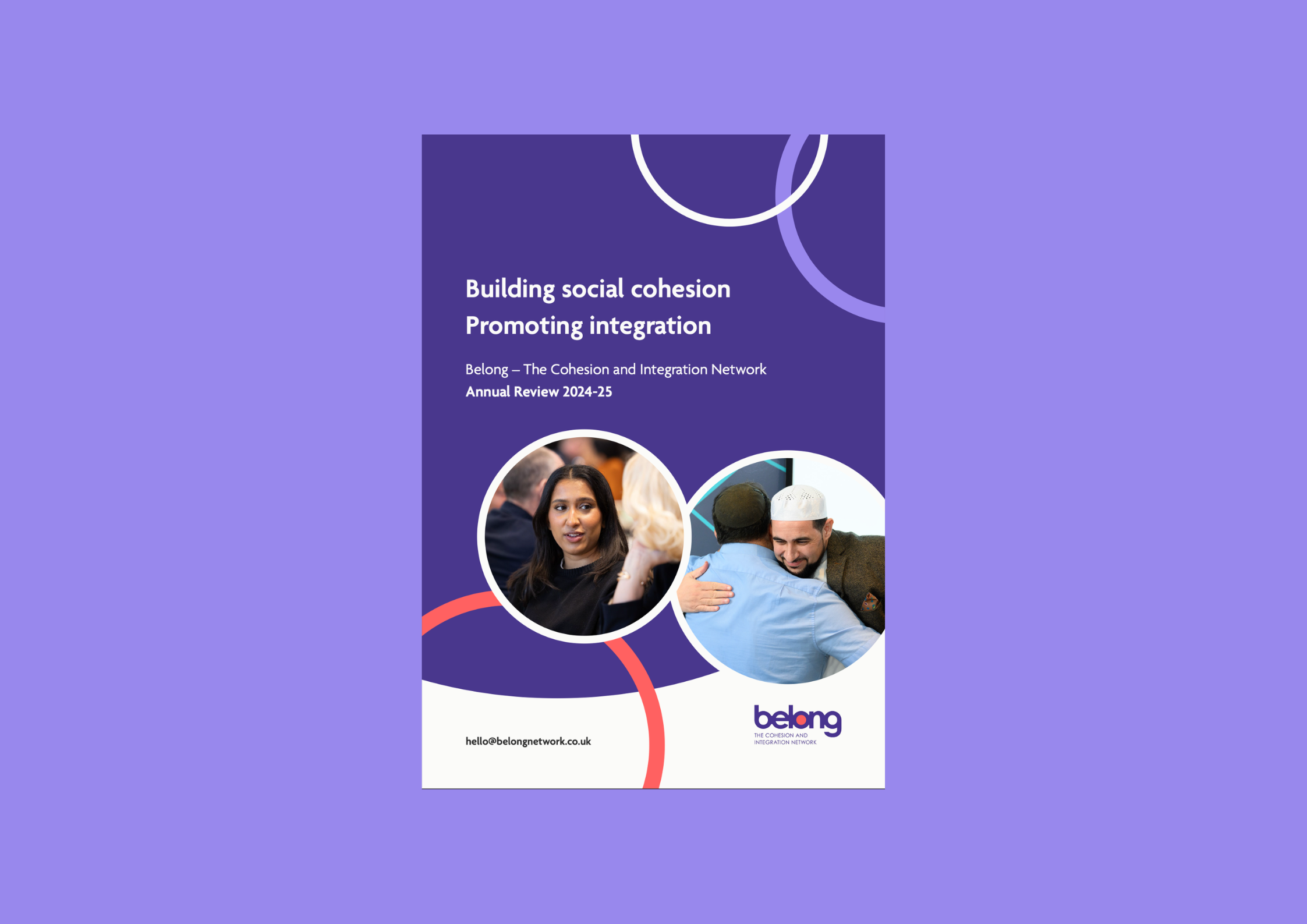 Screenshot of Annual Review on purple background